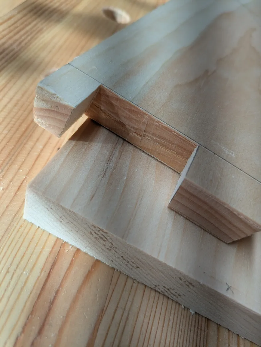 Inside of the pins showing cleanly cut fibers